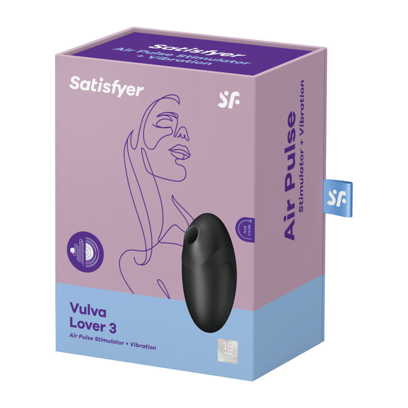 SATISFYER – VULVA LOVER 3 STIMULATOR AND VIBRATOR BLACK