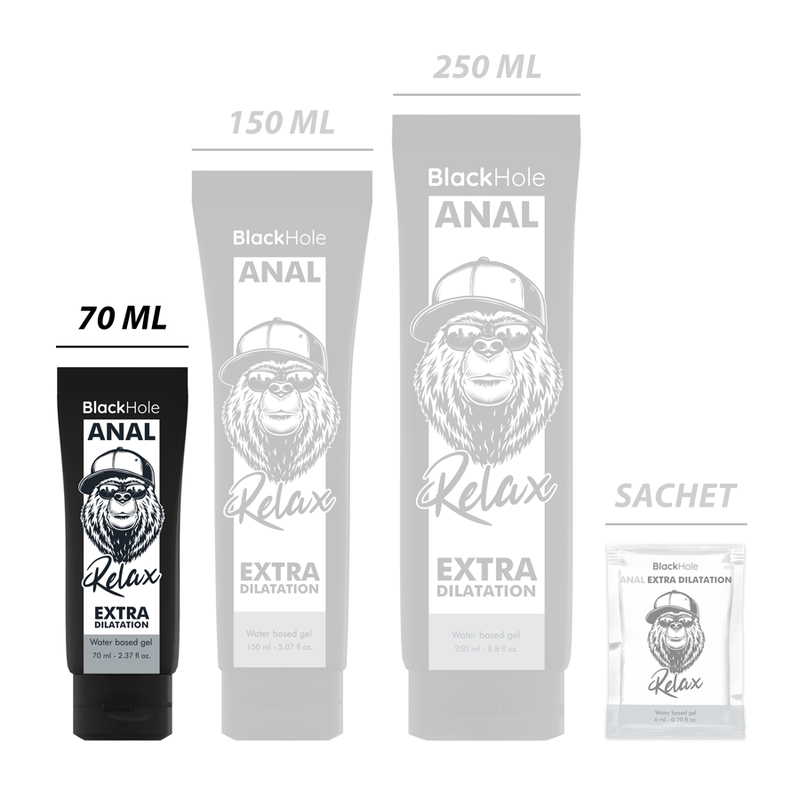 🔍 BLACK HOLE - GEL BASE AGUA DILATACIÓN ANAL 70 ML
