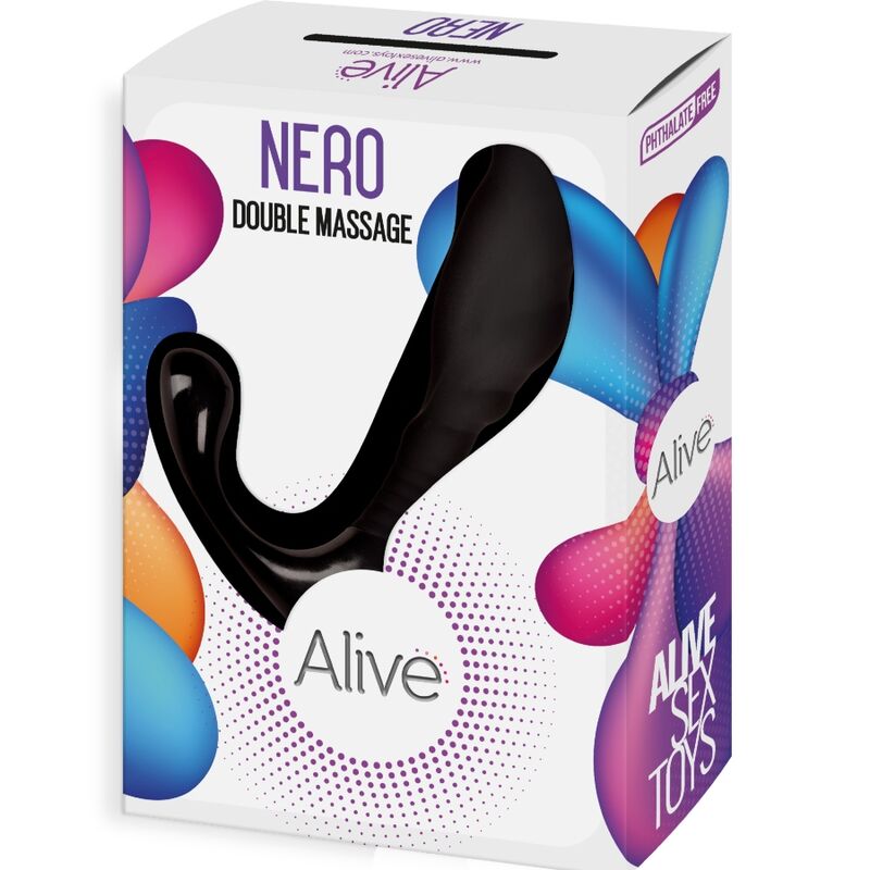 ALIVE – NERO DOBLE MASAJEADOR ANAL PROSTÁTICO