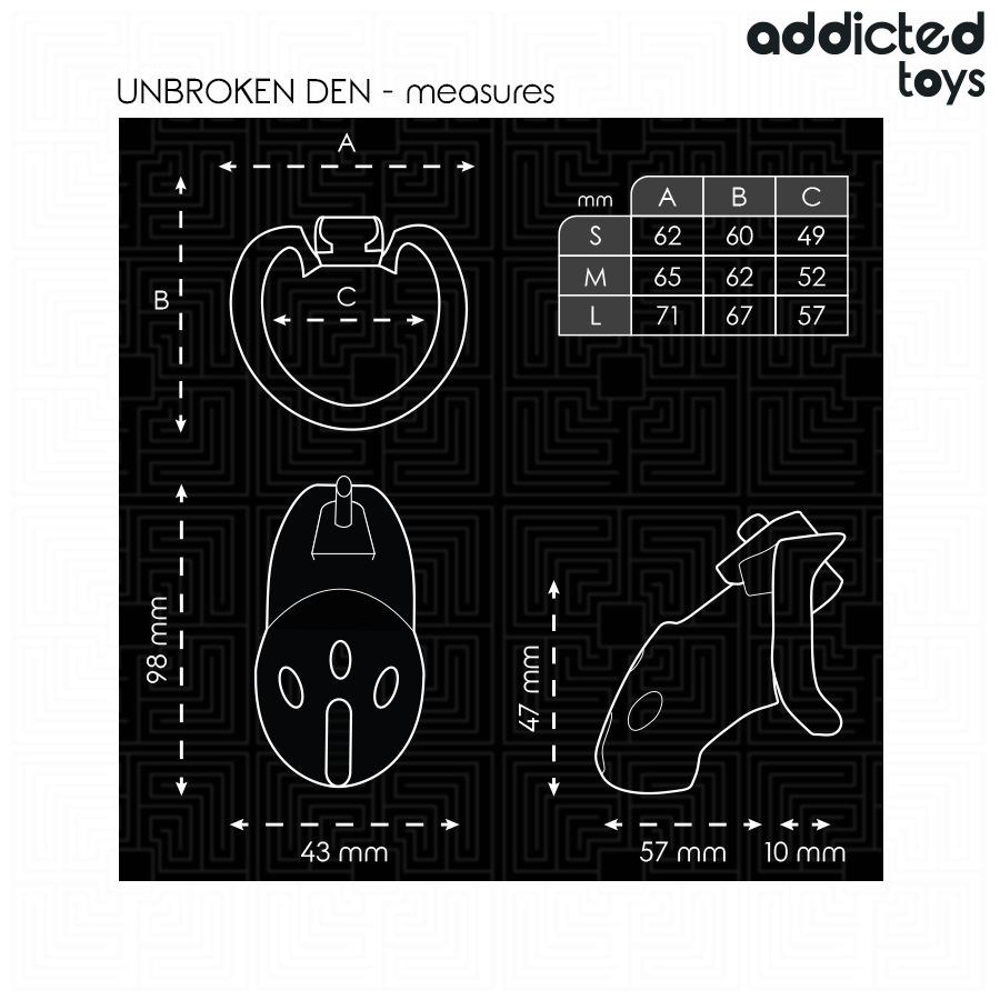 ADDICTED TOYS LOCKED – UNBROKEN DEN JAULA PARA PENE 9,8 CM